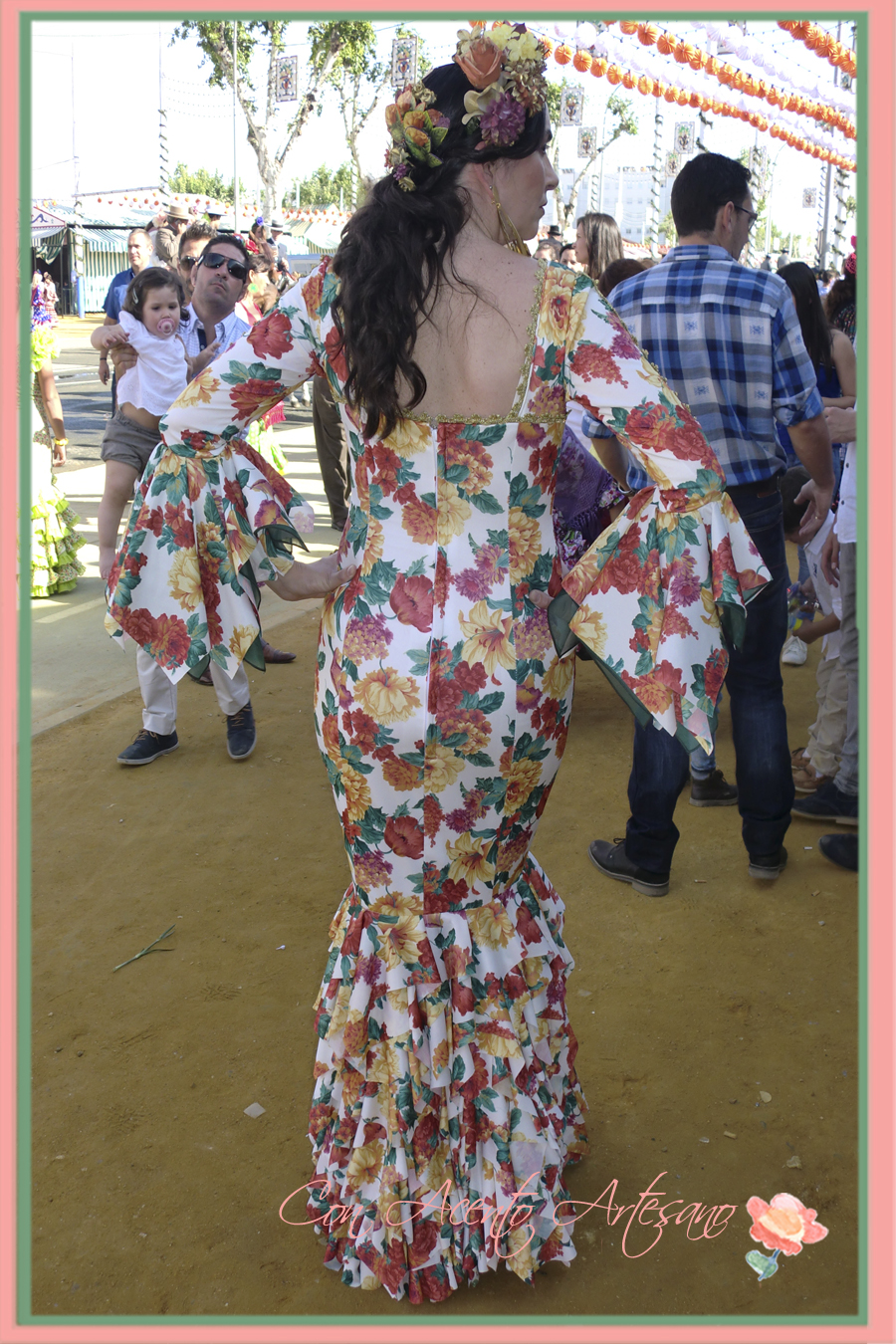 Complementos para traje de flamenca estampado - Acento Artesano