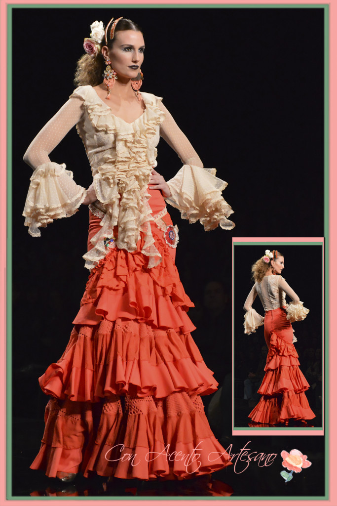 Traje de flamenca dos piezas de Aurora Gaviño en SIMOF 2015