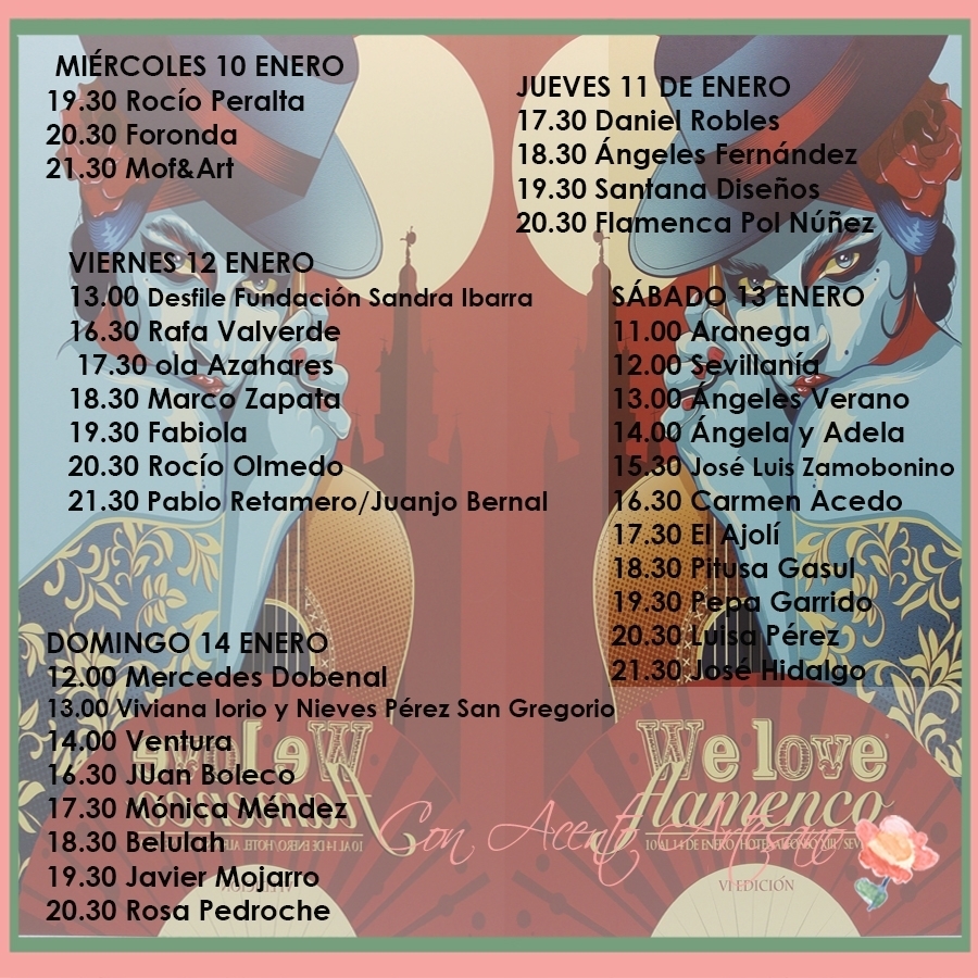 Programa de desfiles de We Love Flamenco 2018