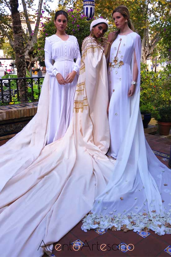 Trajes de novia de María Amador, Fergirguer y Emedé en los jardines del Hotel Alfonso XIII